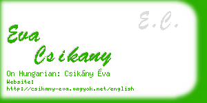 eva csikany business card
